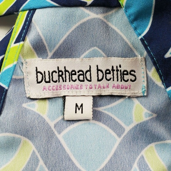 CC - Buckhead Betties Shift Dress Women Medium Navy Blue Green Sleeveless Summer - Picture 3 of 6